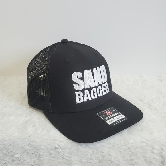 NWT Richardson Style 112 Sand Bagger Black Mesh Trucker Hat Cap - Picture 9 of 14